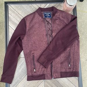 Vintage A&F maroon bomber jacket
